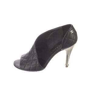 CHANEL CC Logo D'Orsay Karl Lagerfeld Pumps Black High Heel Sz 8 | US8, …